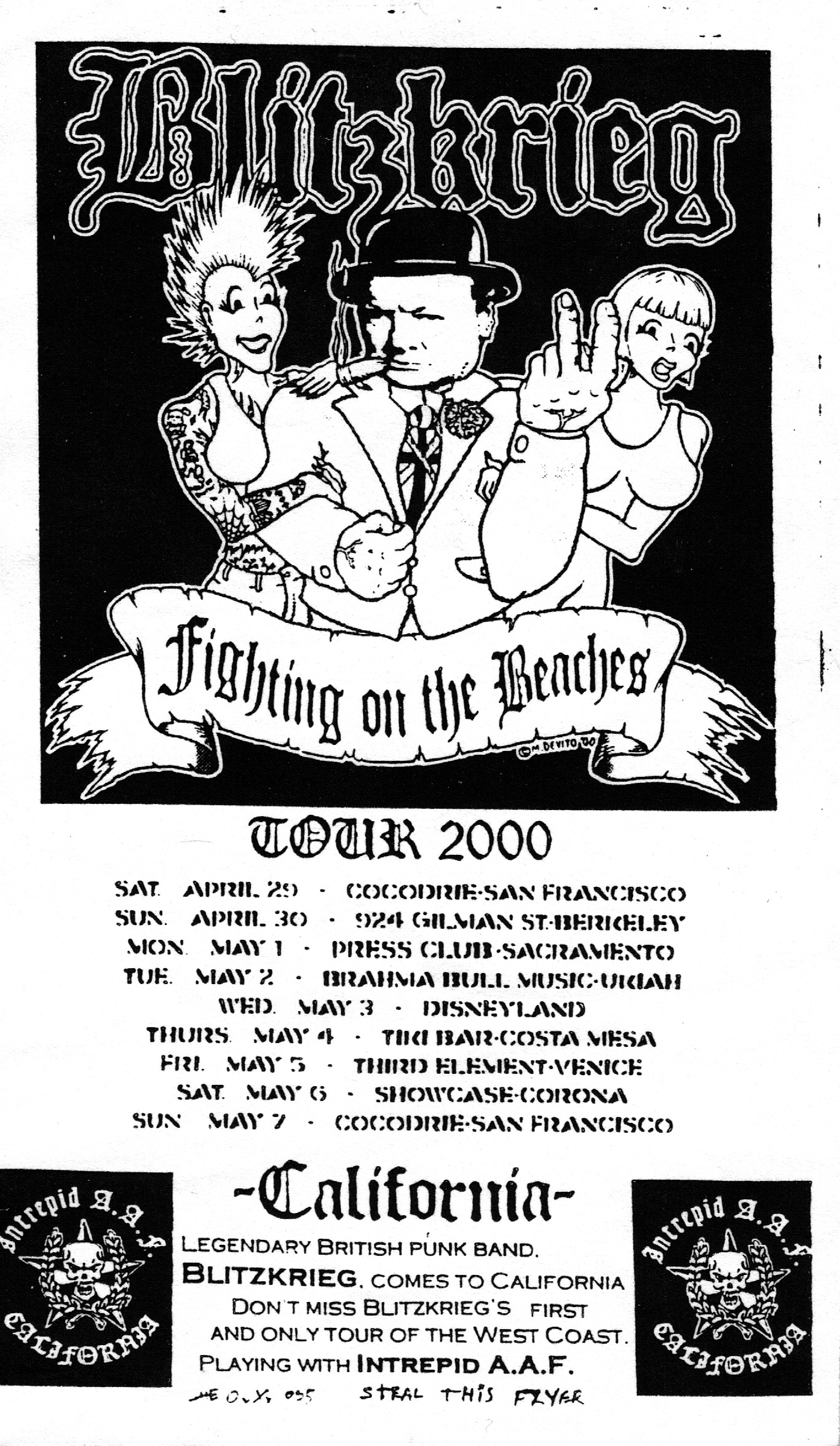 First ever US tour - playing with Blitkrieg 2000